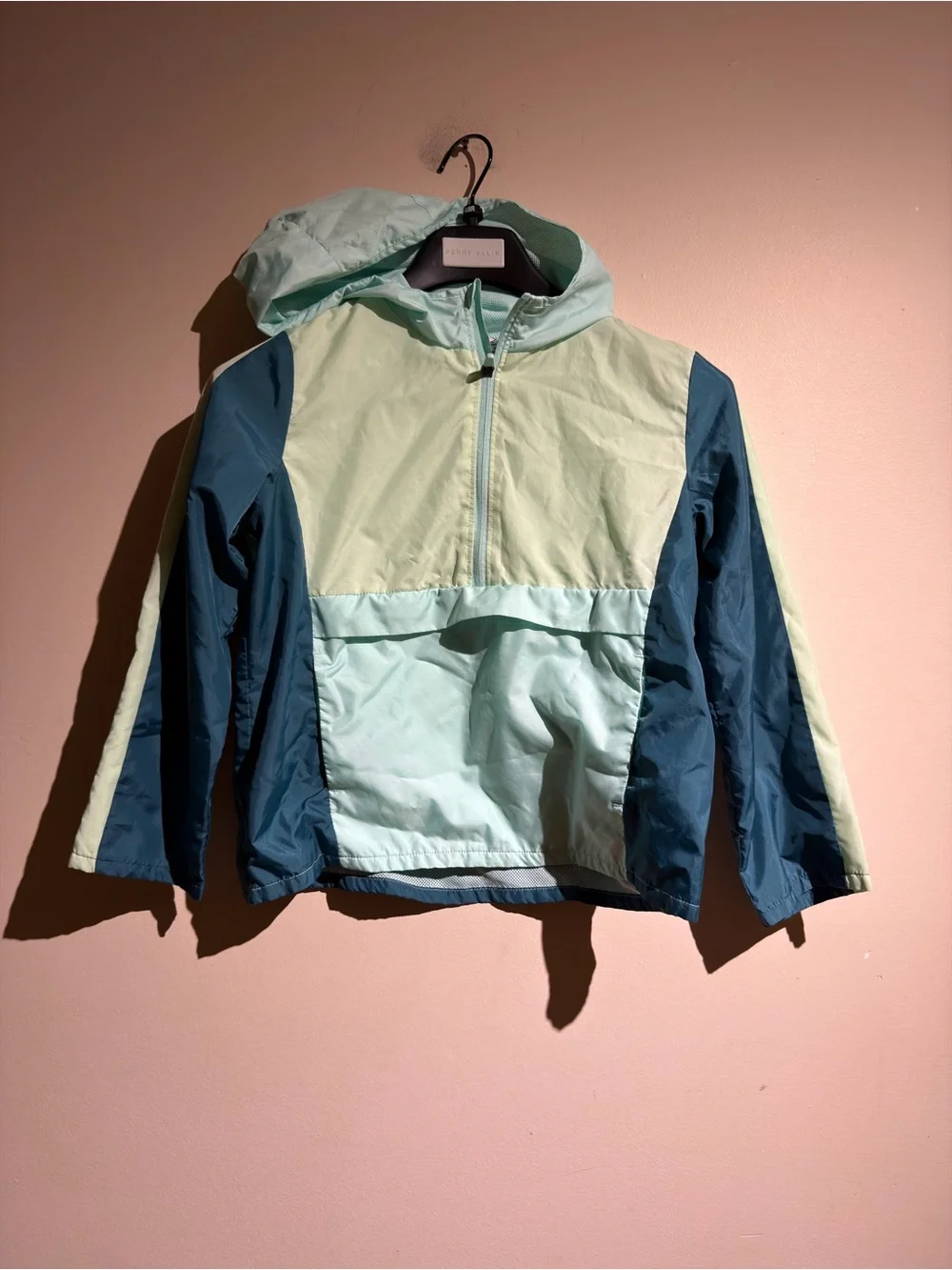 Xersion Colorblock Kids Hooded Anorak - Mint & Teal